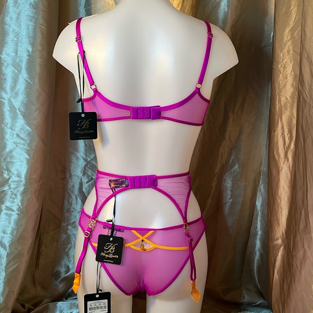 Honey Birdette Saskia Magenta 3 PC Set - Picture 3 of 4